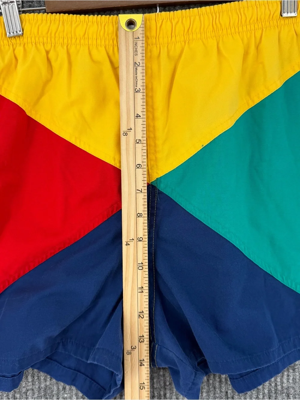 Vintage basics Colorblock swim trunks mens XL 40/42 board shorts resortwear 90s